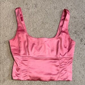 Wilfred Aritzia Shine Satin Pink Bustier Top Size S